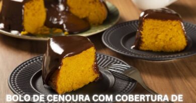 BOLO DE CENOURA COM COBERTURA DE CHOCOLATE